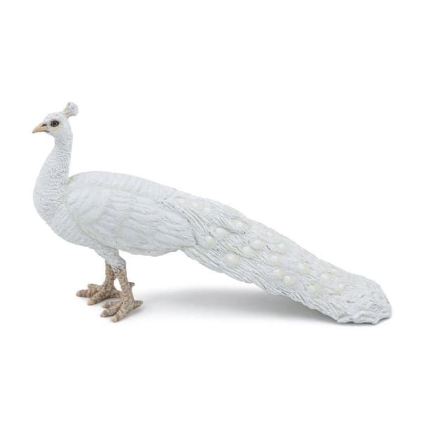 Figur - PAPO - Vit Påfågel - Vit - PVC - Handmålad Vit
