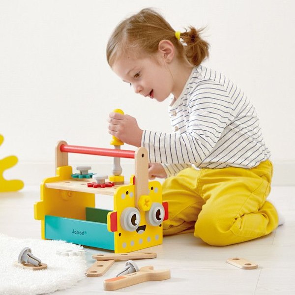 Brico'Kids Robot Toolbox - Gör-det-själv-spel för barn - 25 tillbehör + 3 verktyg - Imitationsspel - Från 36 månader färgrik