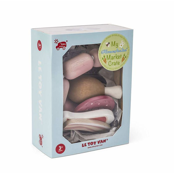Leksaksbilen - Köttkorgen - JH PRODUKTER rosa och brunt