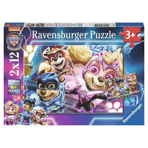 2 x 12 pusselbitar: Ett oförstörbart team, Pat'Patrouille (Paw Patrol) Flerfärgad