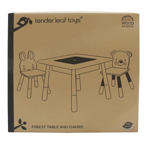 Tender Leaf Toys - Skogsbord och stolar för barn - DAM beige