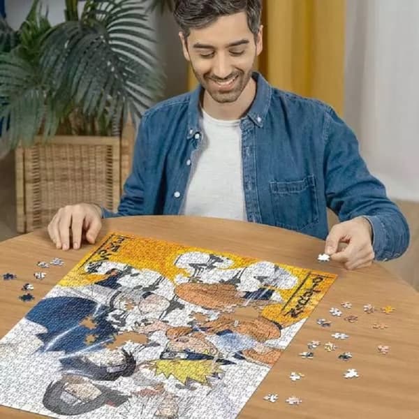 Puslespil 1000 brikker - NATHAN - Naruto vs Sasuke - 70 x 50 cm - Til voksne - Karton Vit