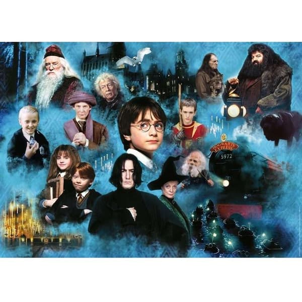 Pussel - RAVENSBURGER - Harry Potters Magiska Värld - 1000 bitar - 70 x 50 cm - Reflexfri Vit