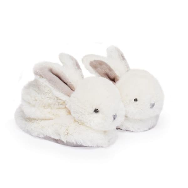 DOUDOU ET COMPAGNIE Lapin - Tøfler med rangle Taupe 0-6 måneder Mol