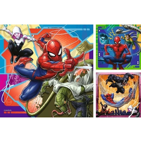 Pussel Barn - RAVENSBURGER - Set med 3 pussel med 49 bitar - Spider-Man - Från 5 år - Unisex Blå