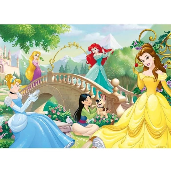 Puzzle 60 kappaletta Disney-prinsessoja - Nathan - Mitat 36x26cm - FSC-sertifioitu Flerfärgad