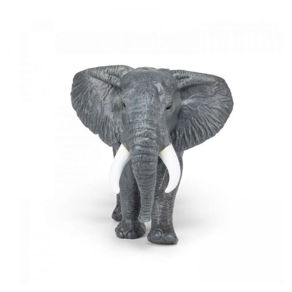 Figurine Stor afrikansk elefant Grå och vit