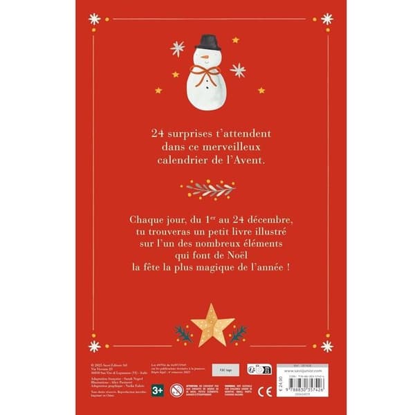 Adventskalender - SASSI JUNIOR - 24 små böcker - Röd - Från 3 år - Blandet Röd