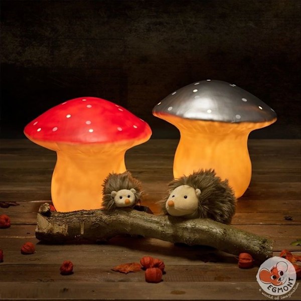 Bordslampa / LED nattlampa Stor Röd Svamp H30cm - EGMONT TOYS - Barn - Unisex - Plast - Röd Röd