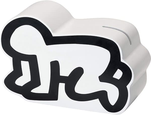 Spargris - VILAC - Keith Haring - Massivt træ - Hvid og sort - Unisex Vit och svart