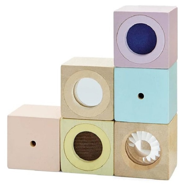Plan Leksaker - Pastellfärgade sensoriska block - BYXA beige