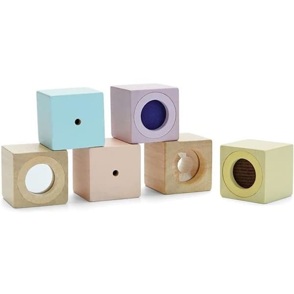 Plan Toys - Pastel sensoriske klodser - TROUSSELIER beige