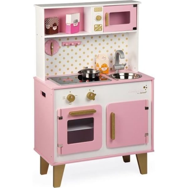 Träkök för barn - JANOD - Stort Candy Chic Kitchen - Rosa - Från 3 år