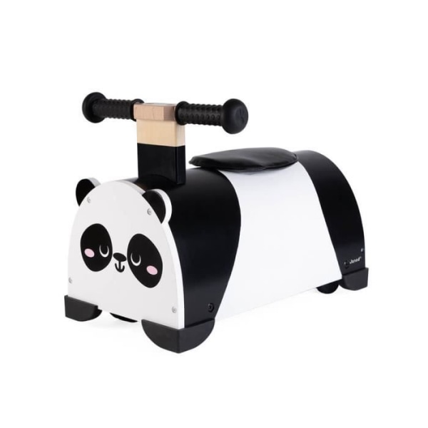 Panda trähållare - JANOD - 4 hjul - Vit - 109x75x84cm