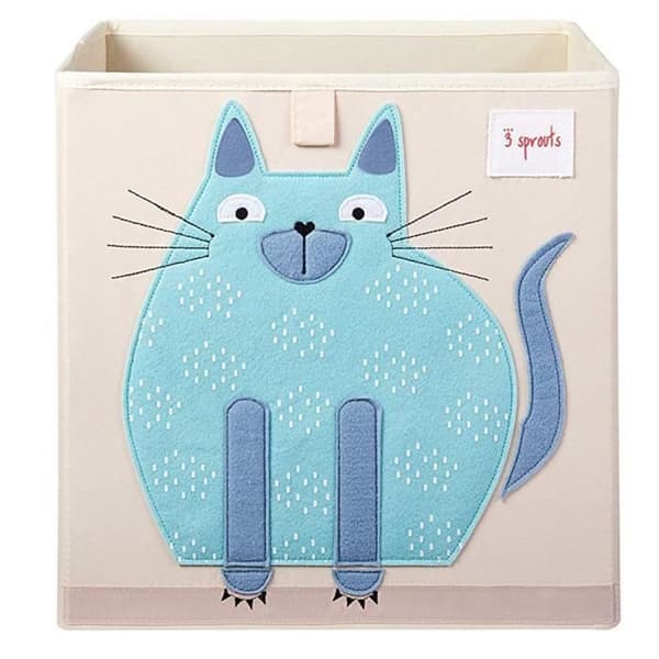 Förvaringslåda - 3 SPROUTS - 30x30x30cm - Beige/Vit - Papp/Papper - Barn Vit