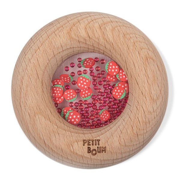 Petit Boum - Sensorisk donut Jordgubbar - COOL KIDS PROJECT Röd