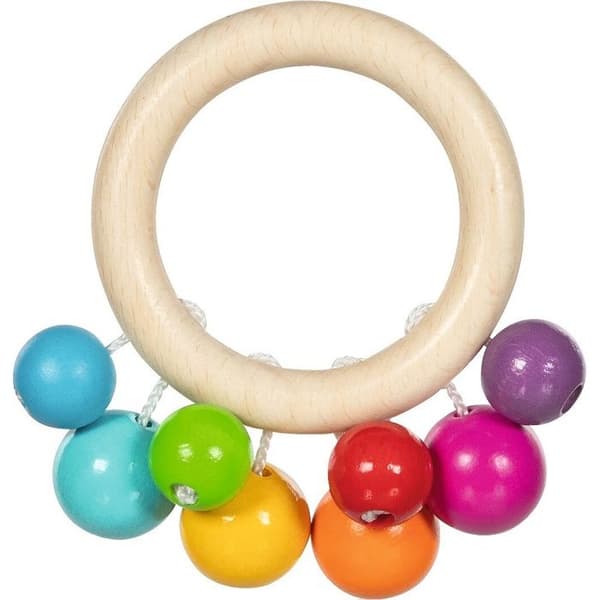 Goki - Rangle ring i trä med regnbågsfärger - GOLLNEST & KIESEL beige