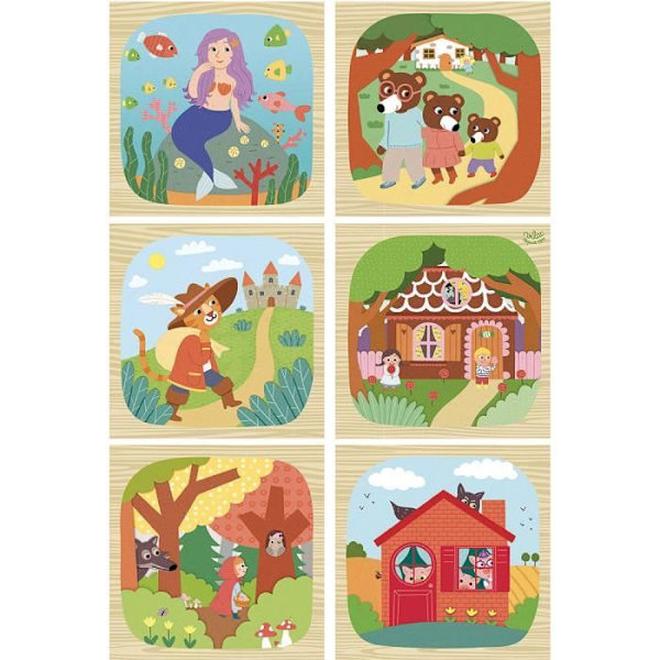 Träkuber Les Contes Vilac Multicolor Flerfärgad