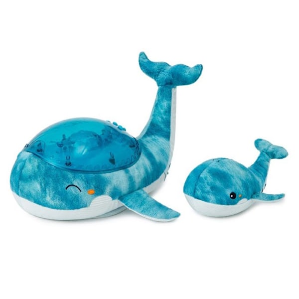 Tranquil Whale™ Family Blue nattlampa plyschleksak - MOLN B - För baby - Vågprojektion - Marin melodi Blå