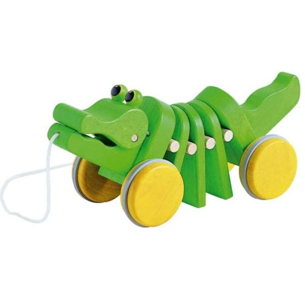 Alligator att dra grönt och gult