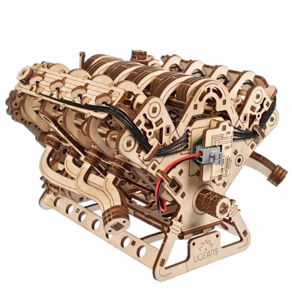 Ugears - Pussel 3D Motor V8 - DAM Beige