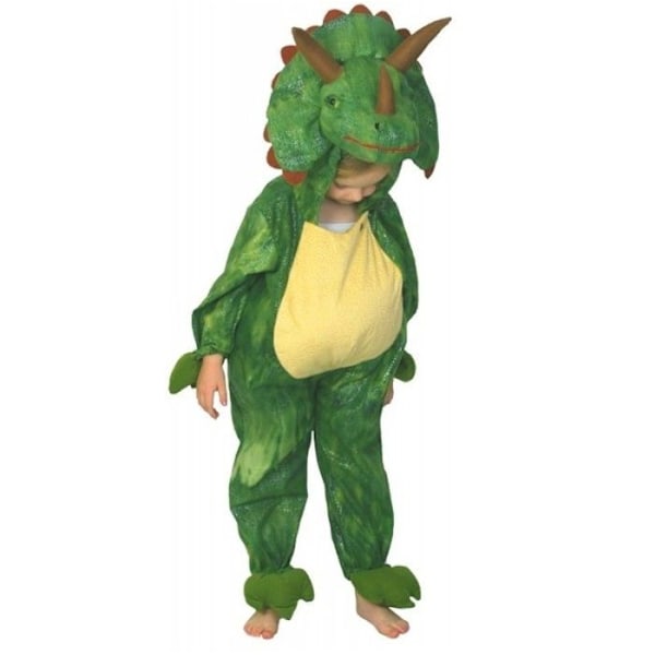Triceratops-puku - Lapselle - Kokohaalari huppua ja häntää - Vihreä - Palamattomasta materiaalista Flerfärgad 5-6 år gammal