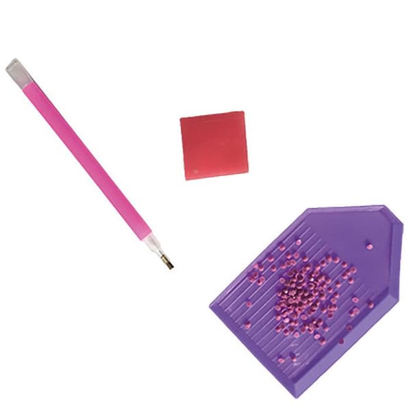Pixel Art Creative Kit Rhinestones Pretty Decorations - JANOD - Barn 7 år - Rosa Ros