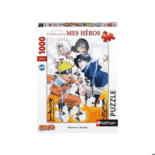Puslespil 1000 brikker - NATHAN - Naruto vs Sasuke - 70 x 50 cm - Til voksne - Karton Vit
