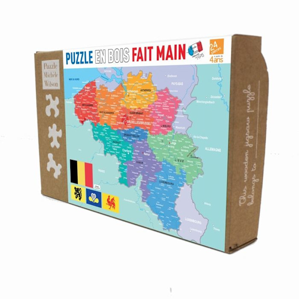 Puzzle Michèle Wilson - Puzzle Belgia Kartta - WILSON PELIT Flerfärgad