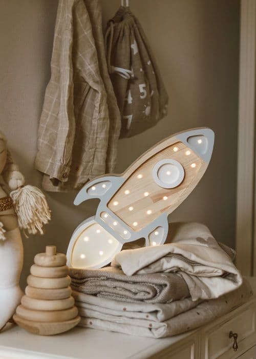 Little Lights - Nattelys Raket lys grå Grå