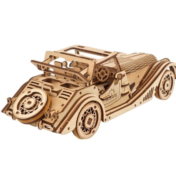 Puzzle 3D Ugears Mekaaniset mallit Urheiluauto Rapid Mouse Puu