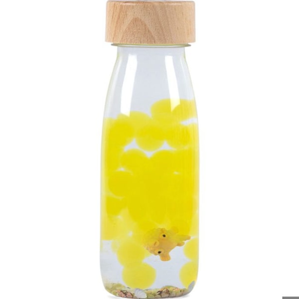Sensorisk flaska - PETIT BOUM - Pufferfisk - Gul - Oförstörbar - 14 x 4 cm Gul