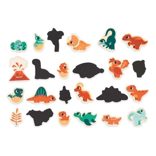 DINO - MAGNETIT DINO 24 KPL Orange, grøn og blå