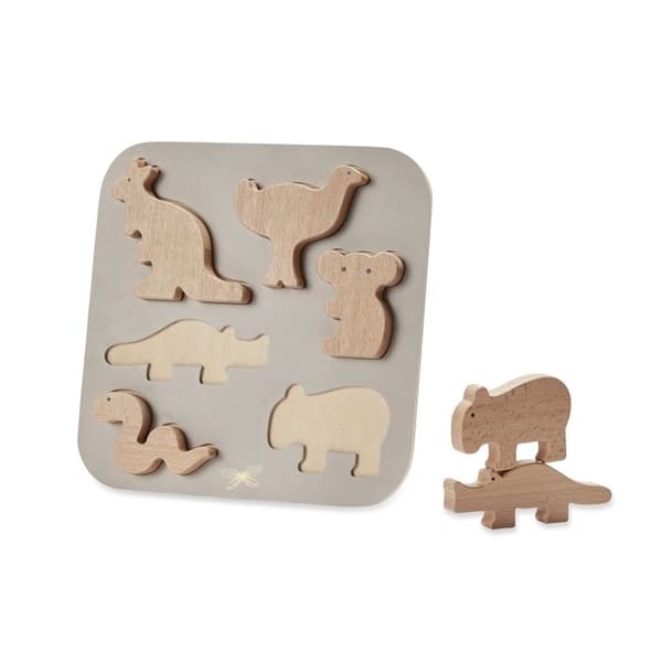 Puslespil Dyr Australien i træ - byAstrup - 6 dele Elfenben