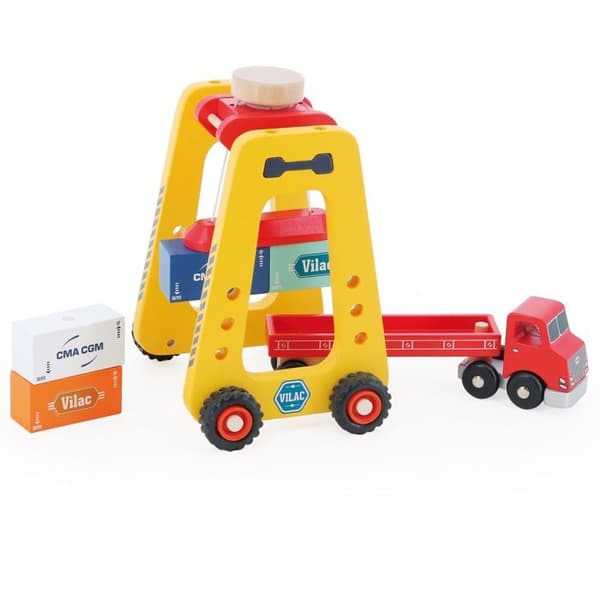 Køretøjer - VILAC - Docker og semi-trailer klatrer - Træ - Gul - 3-8 år Gul