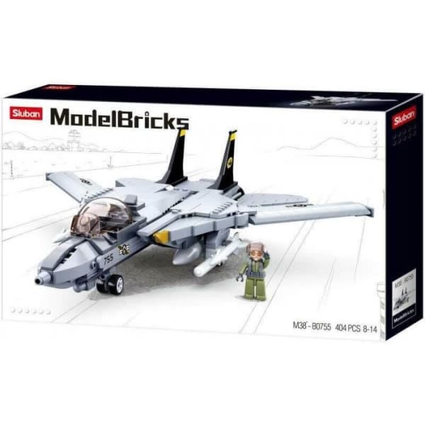Byggesæt - Jet Fighter Fly - Sluban - 404 dele Grå