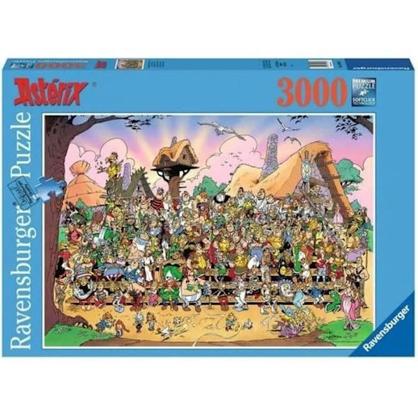 3000 bitar vuxenpussel - Asterix-universumet - Karaktärer - Ravensburger Flerfärgad