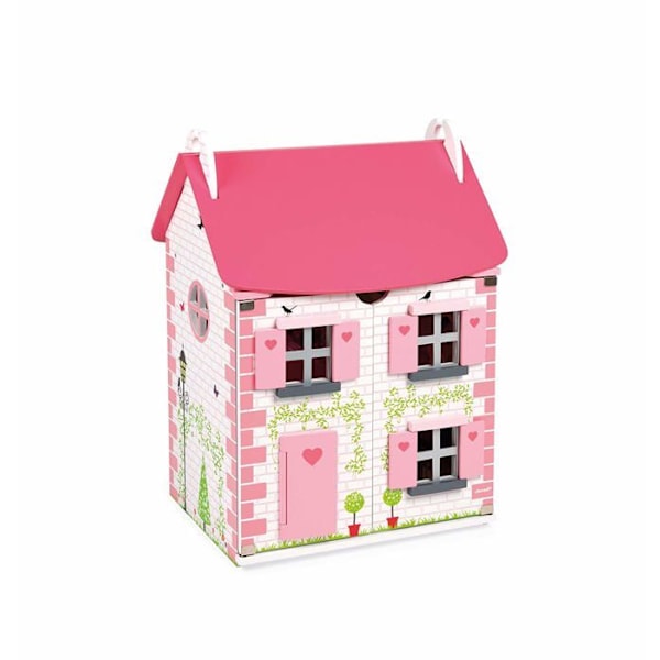 Mademoiselle-nukkehuone - JANOD - Puu - 3 kerrosta - Puiset lisävarusteet Rosa