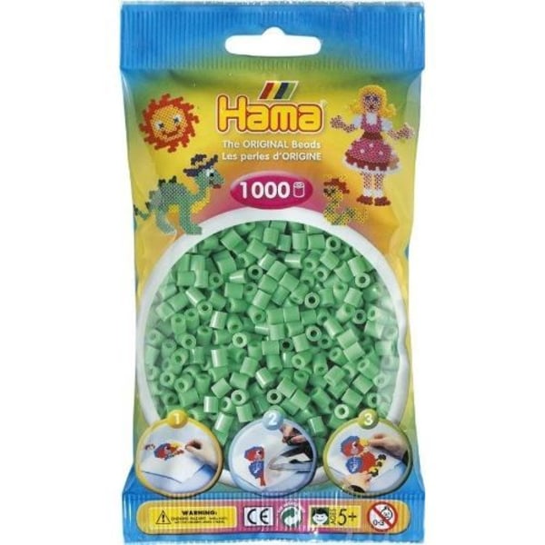 Luovat harrastukset - HAMA - 207-11 - Helmet ja korut - Pussi 1000 vaaleanvihreää helmeä Vaaleanvihreä