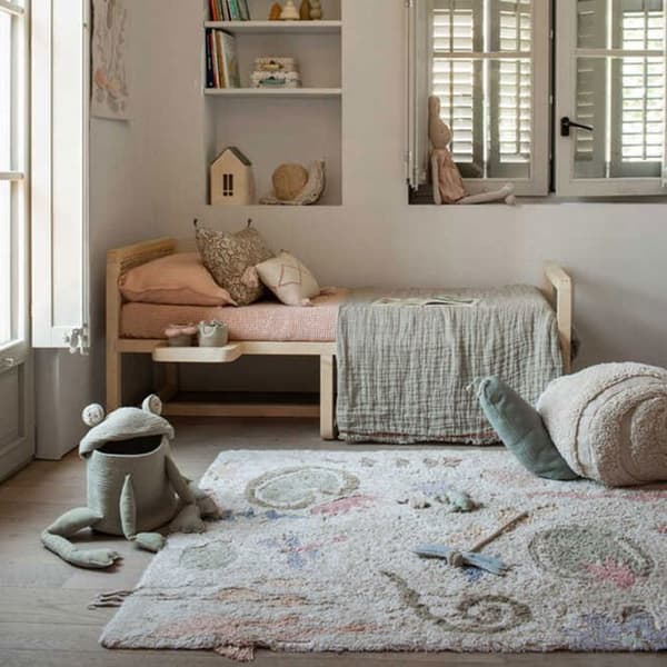 Børnetæppe i bomuld - sø og næ lily - 140 x 200 cm beige