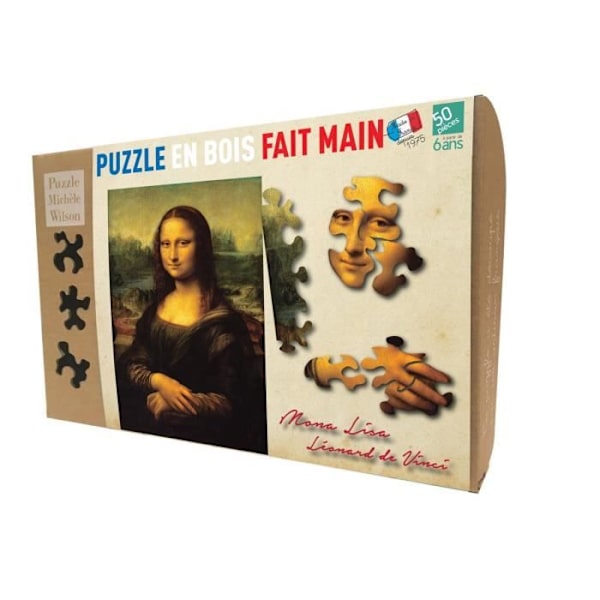 PMW - 50 bitars träpussel LEONARD DE VINCI THE MONA BLADBLAD - Flerfärgad Flerfärgad