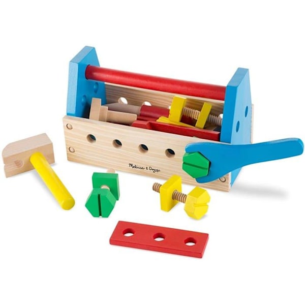 Bärbar verktygssats - MELISSA & DOUG - 24 delar - Trä Brunt och flerfärgat