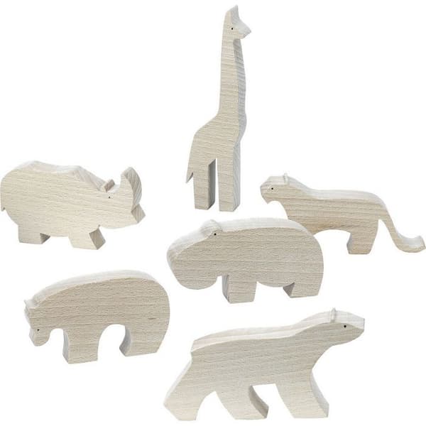 Figuriini - AC-DÉCO - Pompon - Beige - Puu - 8,5x5x2 cm Beige