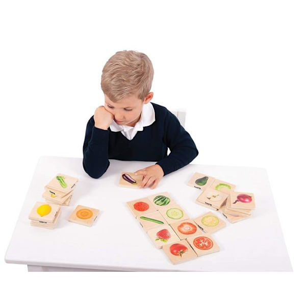 TickiT - Frukt och grönsaker Mix & Match Memo - HJÄRTSKAP Beige