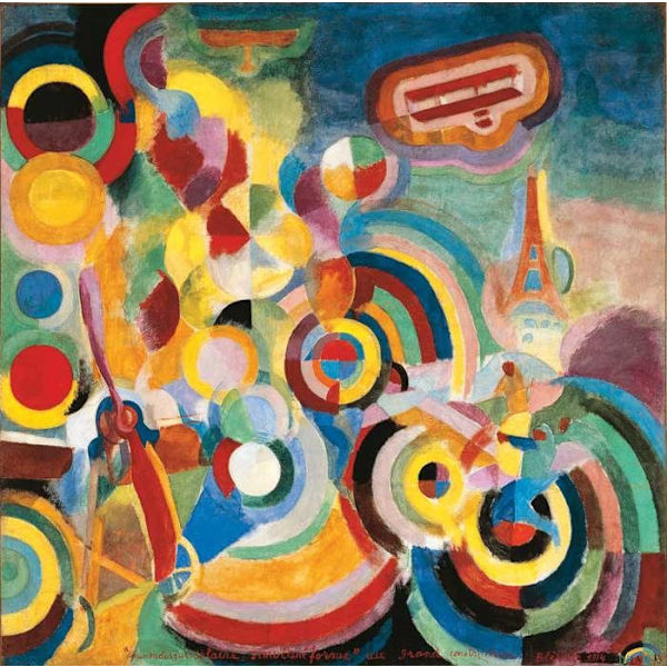 Handklippt träpussel - Delaunay: Homage to Blériot - 500 bitar - MICHELE WILSON PUSSEL Flerfärgad