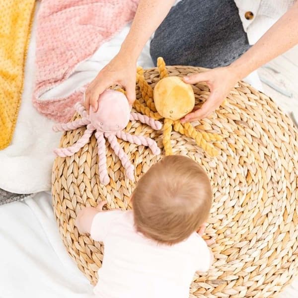 NATTOU Doudou Pieuvre Lapidou - 23 cm - 100% polyester - Oker Ockergul