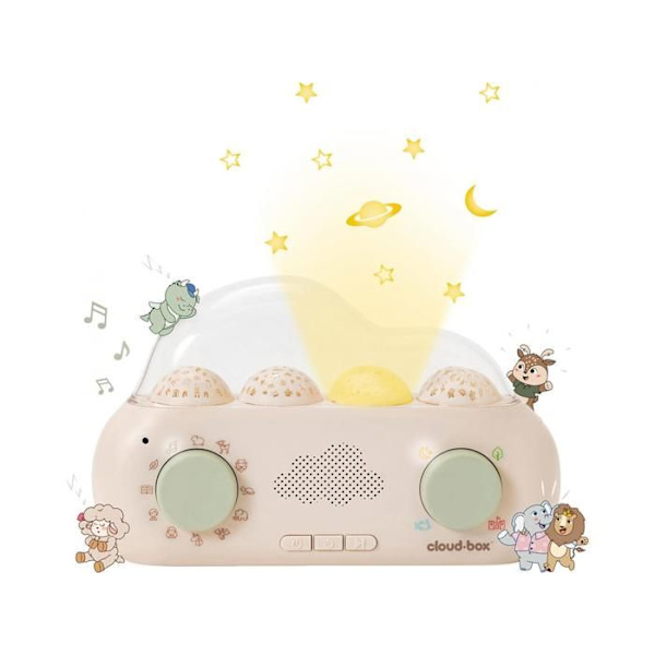 Nattlampa och storybox - Cloud b - CloudBox EN/FR - Beige - Elektrisk - 12 månader och uppåt Beige