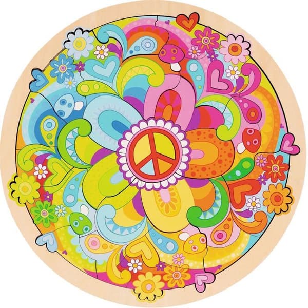 Goki - Pussel mandala Blommor - GOLLNEST & KIESEL Ros