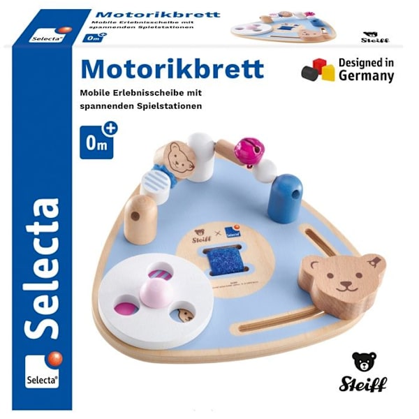 Motorikplatta - Selecta - Steiff Björn - Trä - 12 månader - Ekologiskt ansvarsfull. Blå