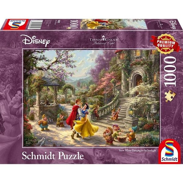 Pussel 1000 bitar: Thomas Kinkade: Disney, Snövit - Dansa med prinsen Flerfärgad